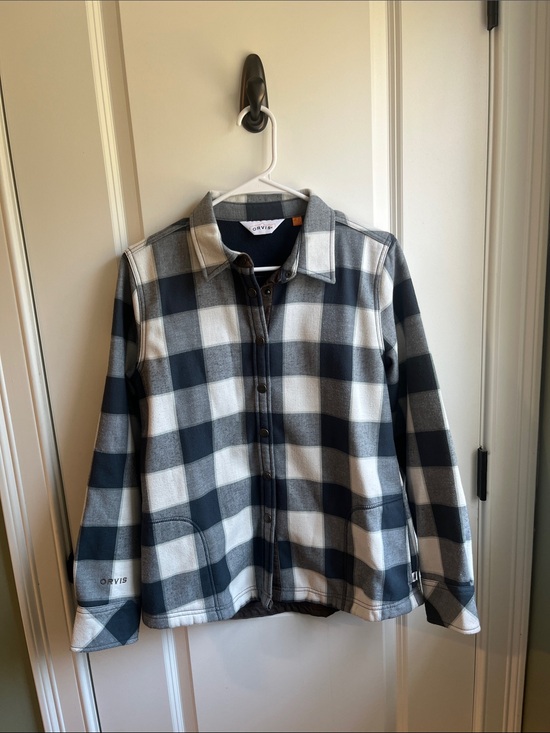 Orvis Tops - Orvis Womens Tetons Flannel & Fleece Button-Front Jacket - Midnight Navy - Small
